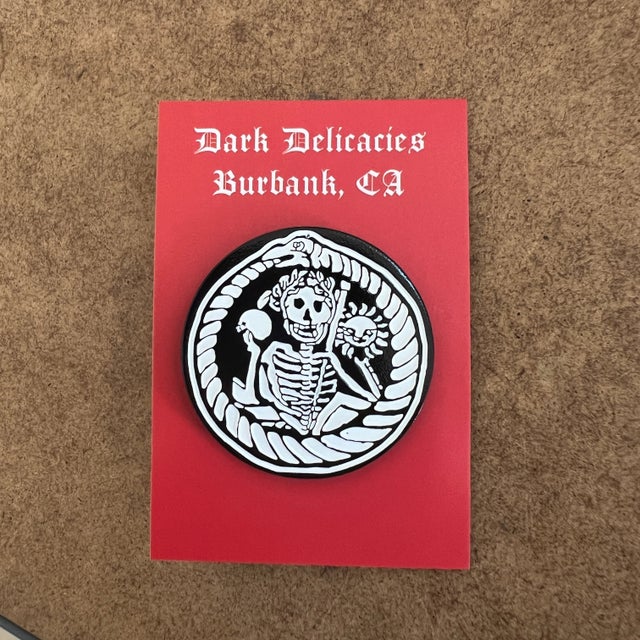 Dark Delicacies Logo Pin
